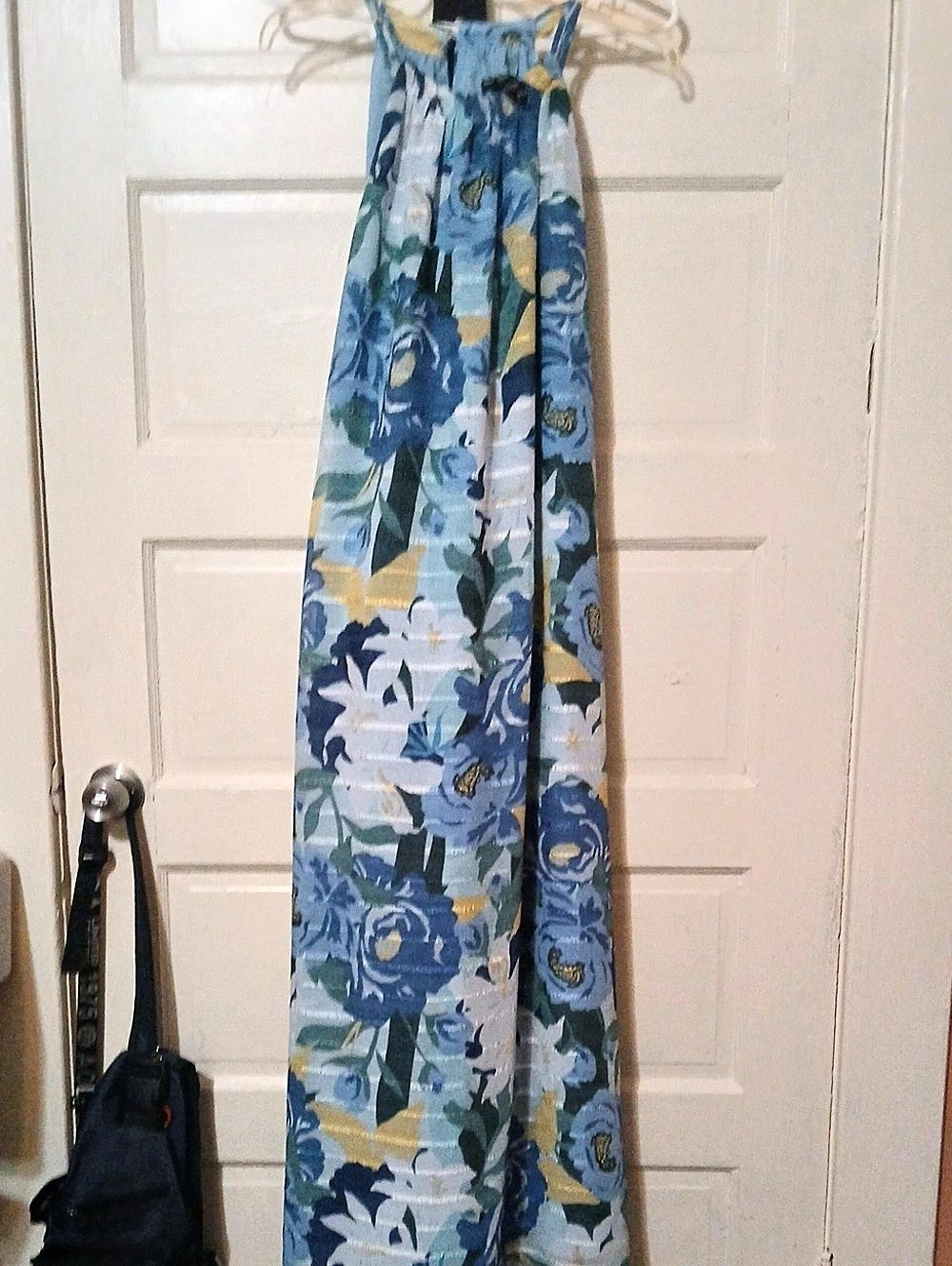 Maggie London Floral Maxi Dress in Blue & Green Size 8 Like New